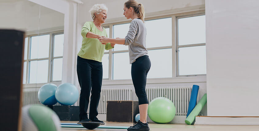 One physical therapy for arthritis you’ll find in Gretna, LA senior lady balancing One physical therapy for arthritis you’ll find in Gretna, LA