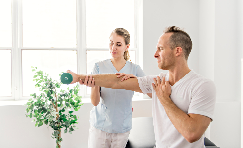 How long is the physical therapy for rotator cuff surgery? shutterstock 1067442074 how long is physical therapy for rotator cuff surgery